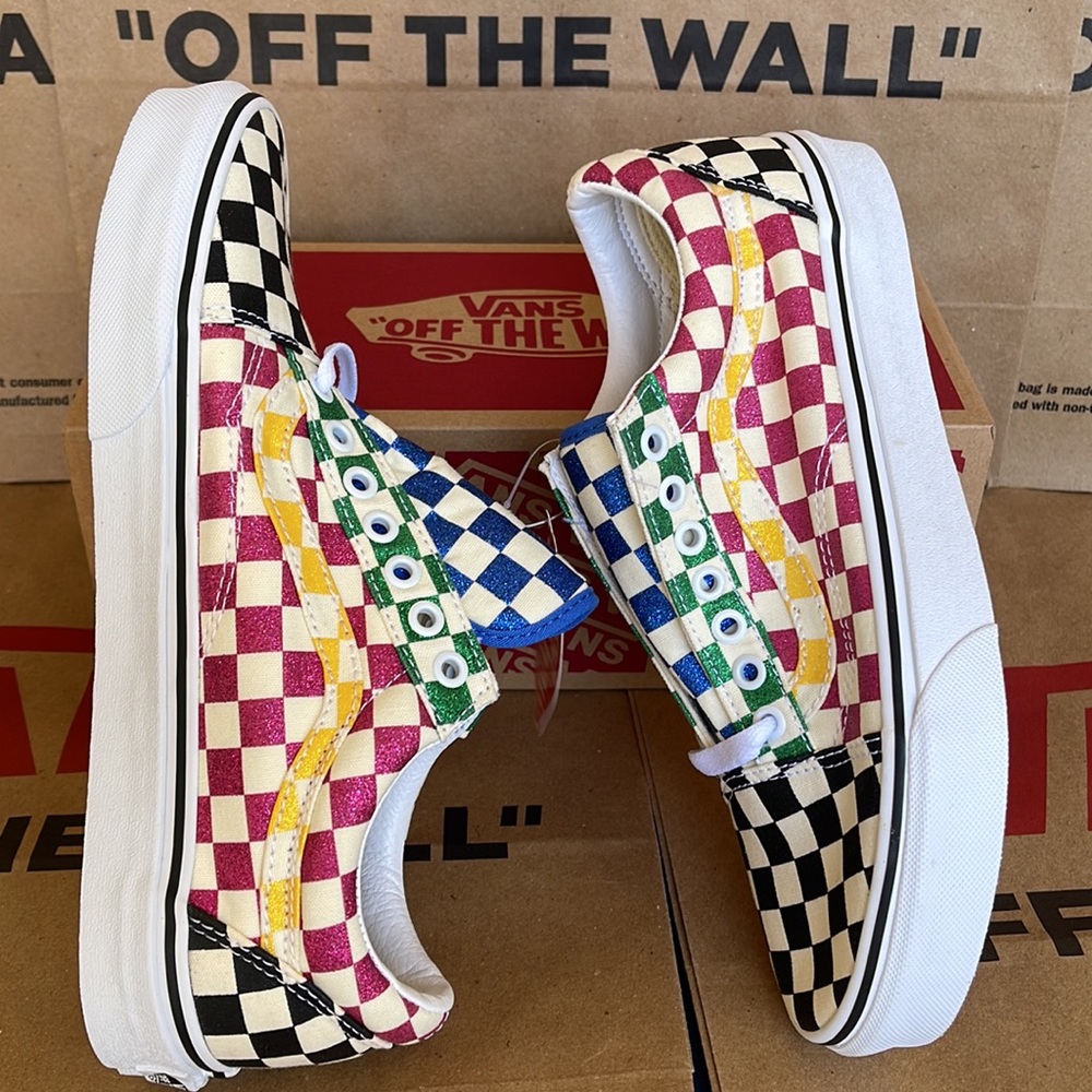 Vans Old Skool Glitter Check Multi/True White WMNS sneakers - Picture 12 of 16